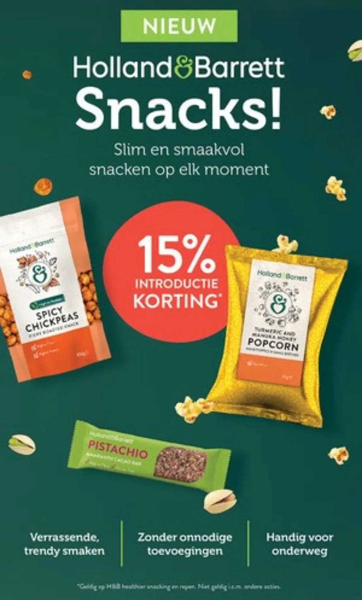 Holland & Barrett Snacks! Slim en smaakvol snacken op elk moment 15% introductie korting