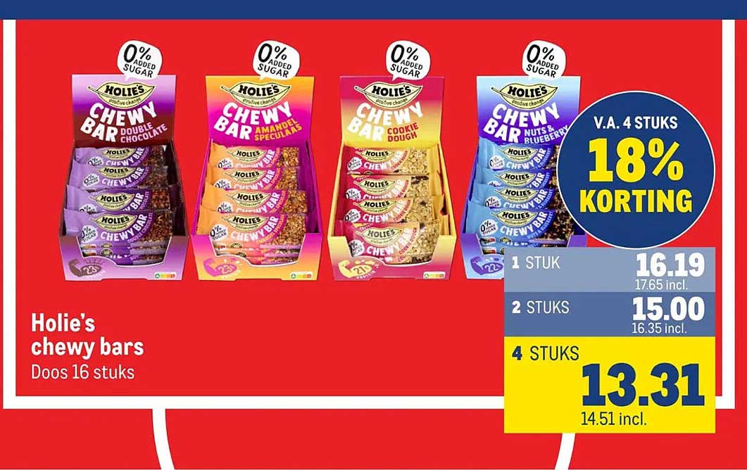 Hollie's chewy bars Doos 16 stuks