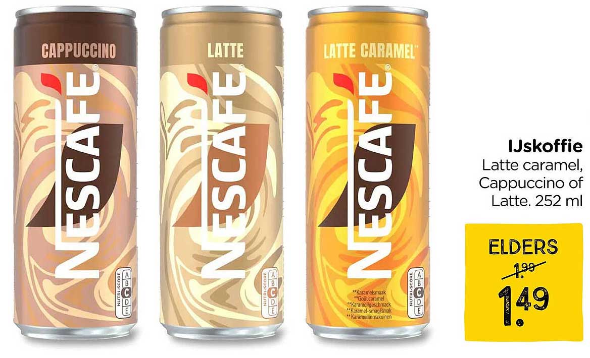 IJskoffie Latte caramel, Cappuccino of Latte. 252 ml