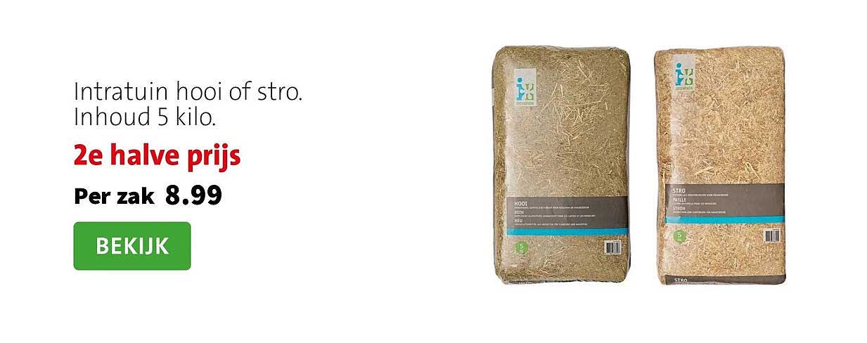 Intratuin hooi of stro. Inhoud 5 kilo. 2e halve prijs