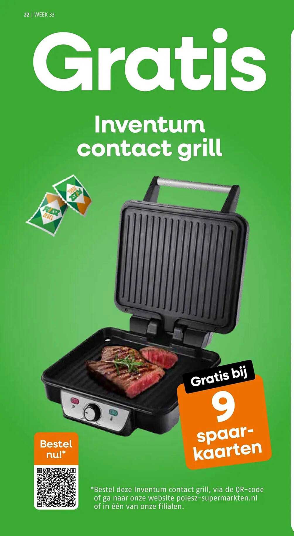 Inventum contact grill Gratis bij 9 spaar-kaarten