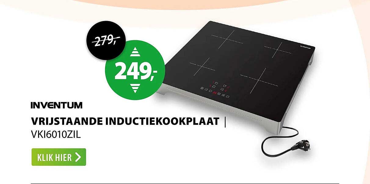 INVENTUM VRIJSTAANDE INDUCTIEKOOKPLAAT | VKI6010ZIL