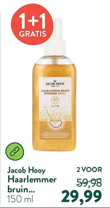 Jacob Hooy Haarlemmer bruin shimmer spray 150 ml 1+1 gratis