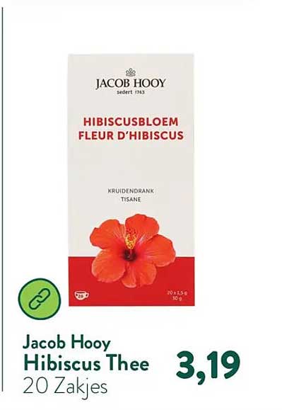 Jacob Hooy Hibiscus Thee 20 Zakjes
