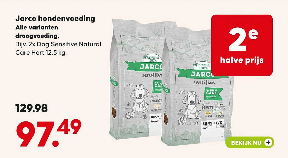 Jarco hondenvoeding Alle varianten droogvoeding. 2e halve prijs