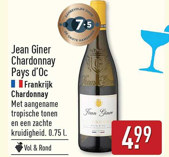 Jean Giner Chardonnay Pays d’Oc Frankrijk Chardonnay