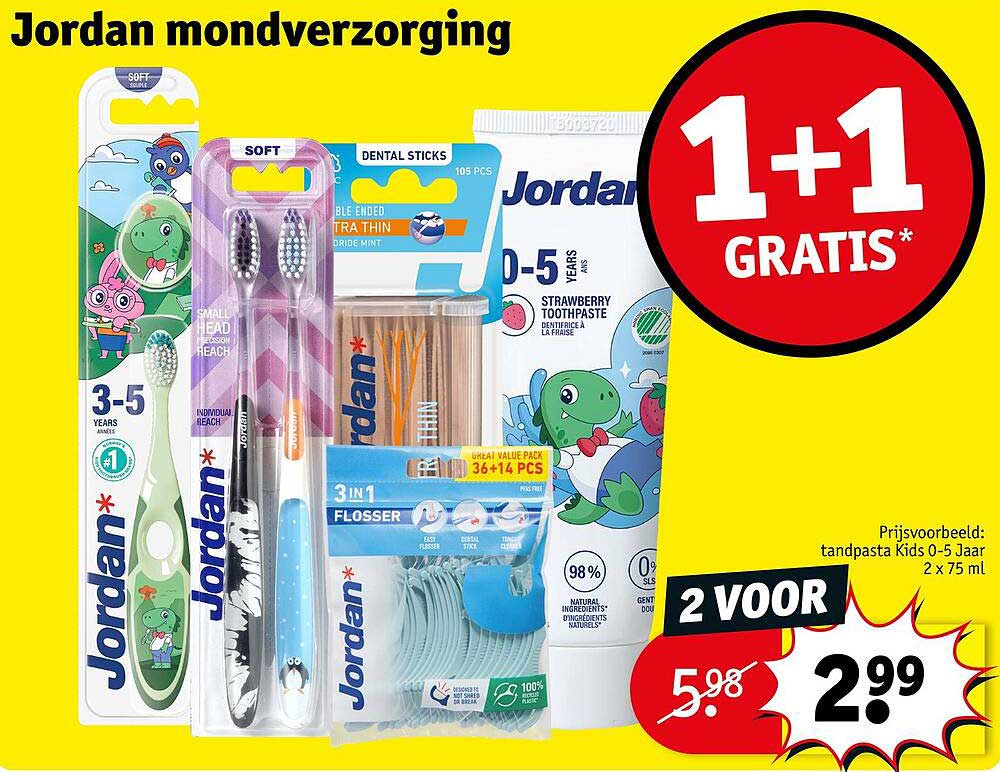 Jordan mondverzorging 1+1 GRATIS*