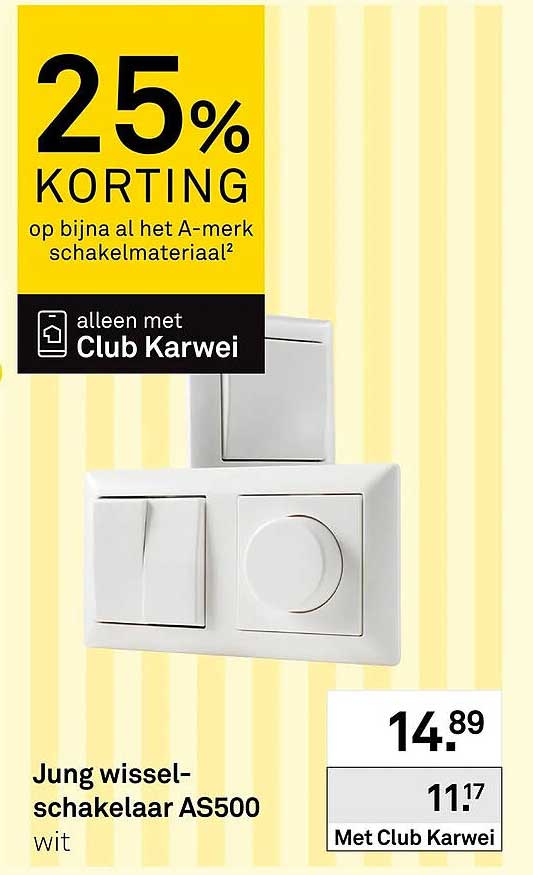 Jung wissel-schakelaar AS500 wit 25% KORTING