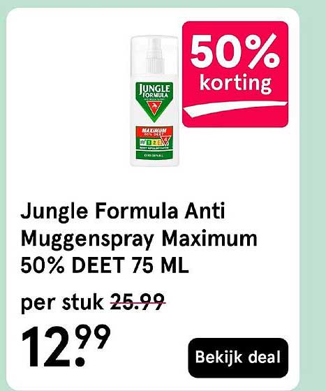 Jungle Formula Anti Muggenspray Maximum 50% DEET 75 ML