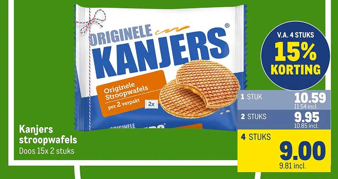 Kanjers stroopwafels Doos 15x 2 stuks