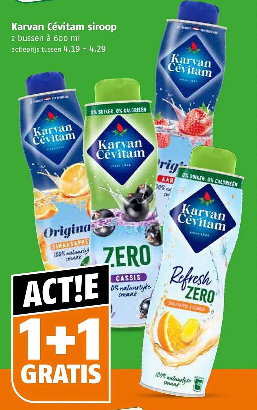 Karvan Cevitam siroop 2 bussen à 600 ml ACTIE 1+1 GRATIS