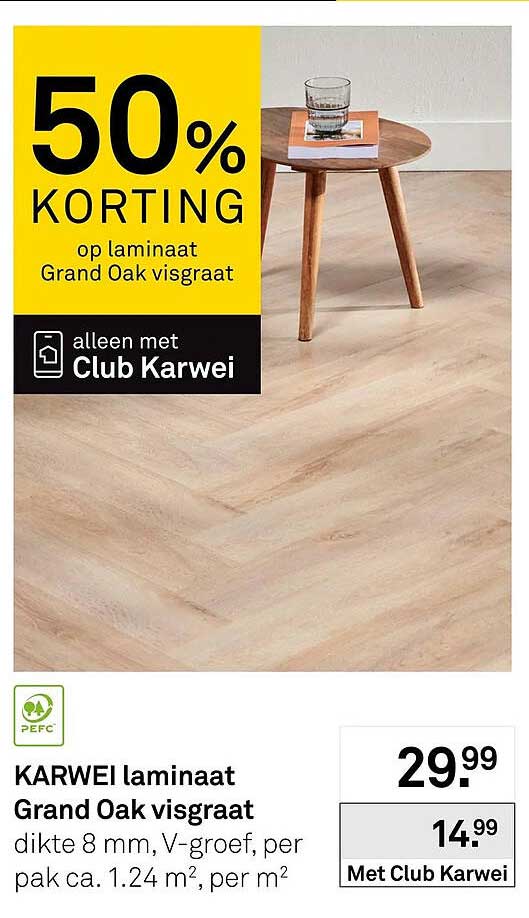 KARWEI laminaat Grand Oak visgraat