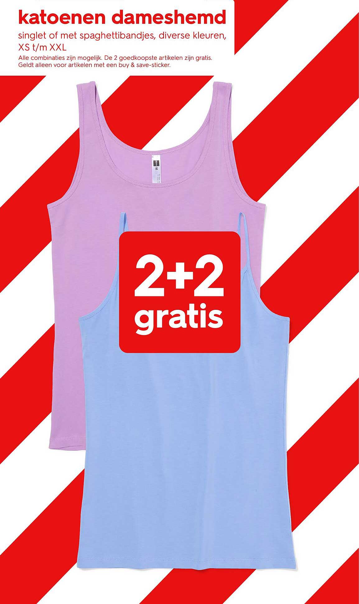 katoenen dameshemd 2+2 gratis