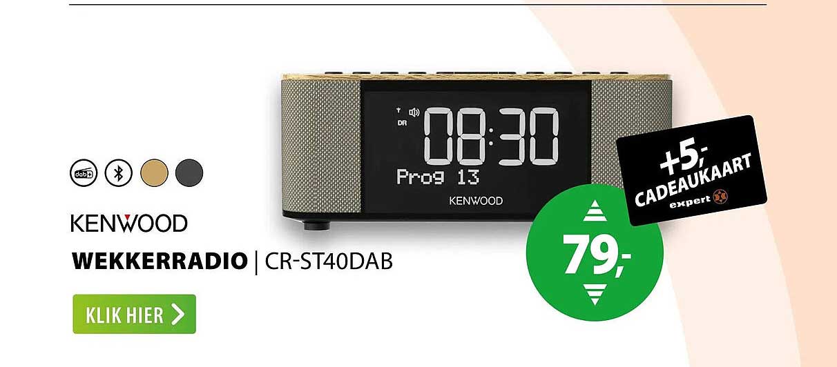 KENWOOD WEKKERRADIO | CR-ST40DAB +5,- CADEAUKAART