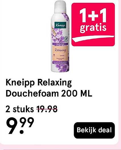 Kneipp Relaxing Douchefoam 200 ML 1+1 gratis