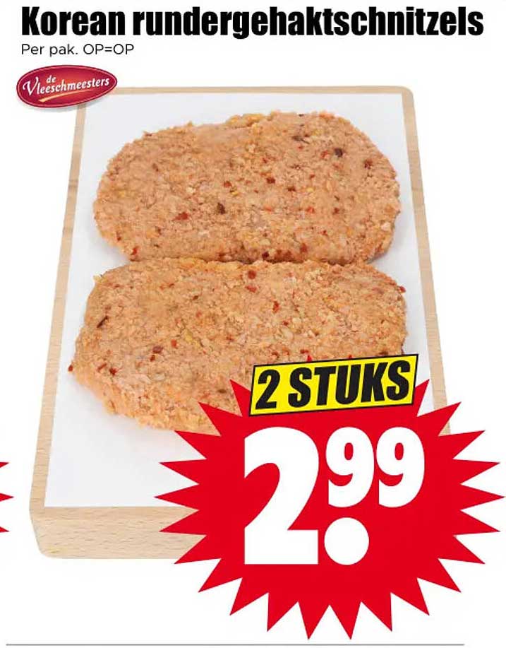 Korean rundergehaktschnitzels 2 STUKS