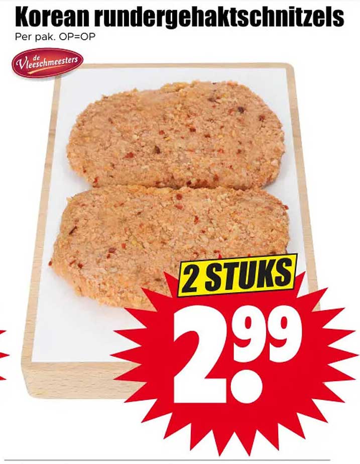 Korean runderggehakt schnitzels