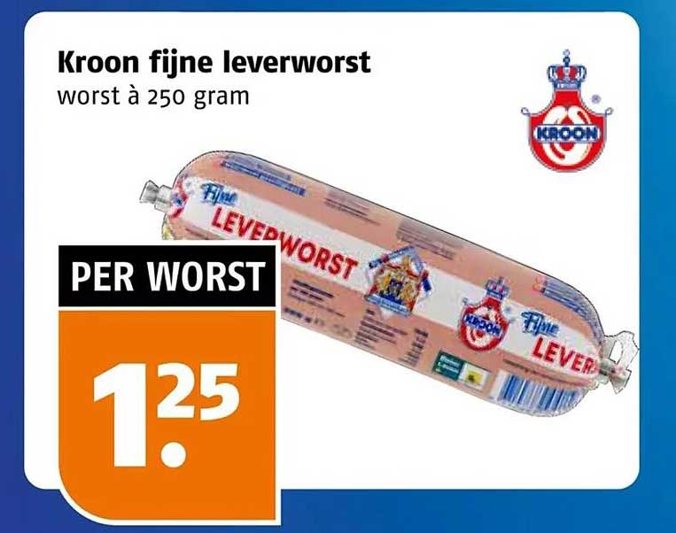 Kroon fijne leverworst worst à 250 gram