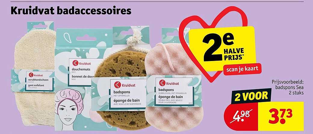 Kruidvat badaccessoires 2e halve prijs