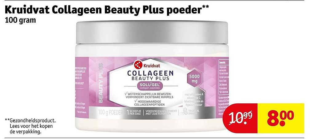 Kruidvat Collageen Beauty Plus poeder** 100 gram