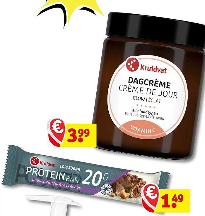 Kruidvat dagcrème crème de jour glow éclat vitamine C