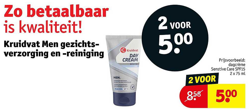 Kruidvat Men gezichts-verzorging en -reiniging 2 voor 5.00