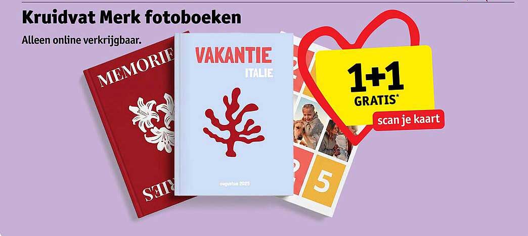 Kruidvat Merk fotoboeken 1+1 gratis