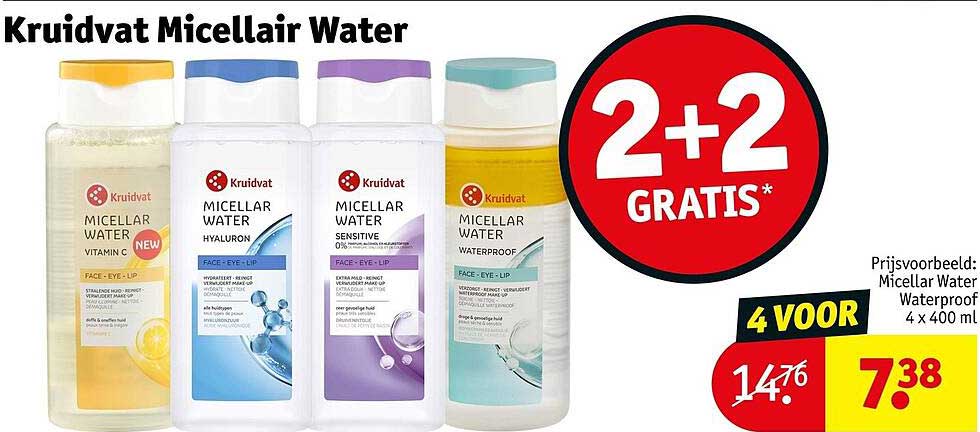 Kruidvat Micellair Water 2+2 gratis
