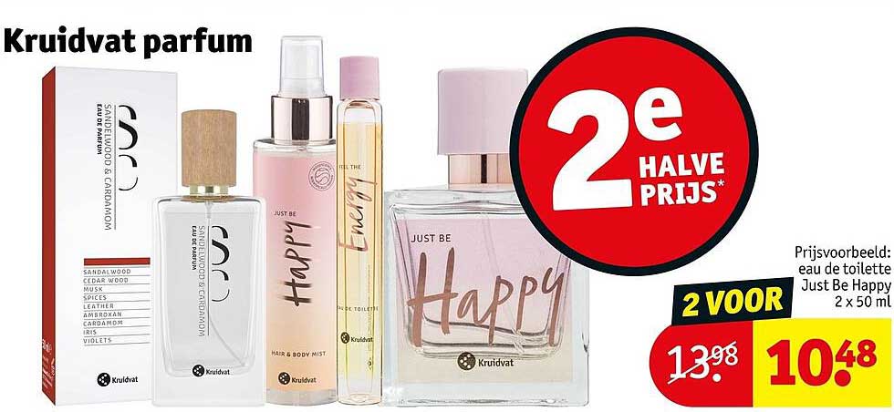 Kruidvat parfum 2e halve prijs