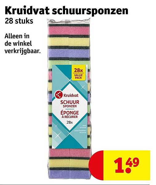 Kruidvat schuursponzen 28 stuks
