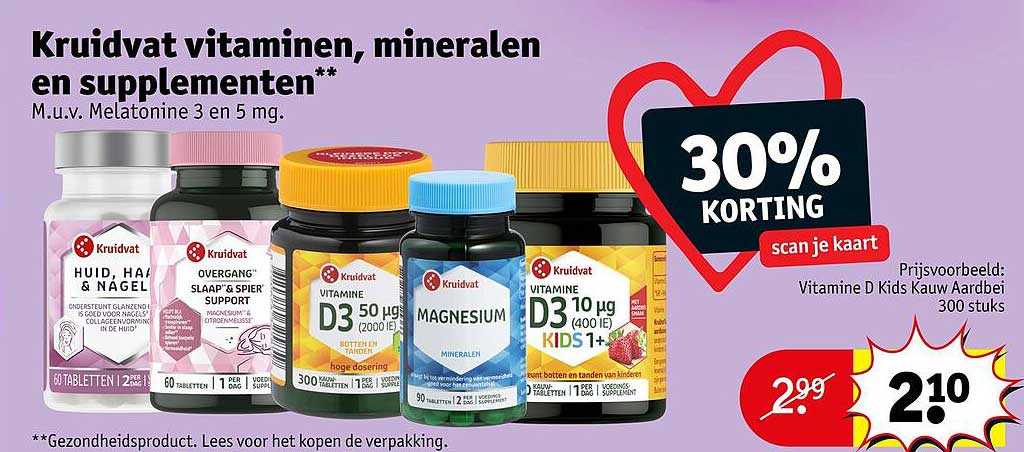 Kruidvat vitaminen, mineralen en supplementen**
