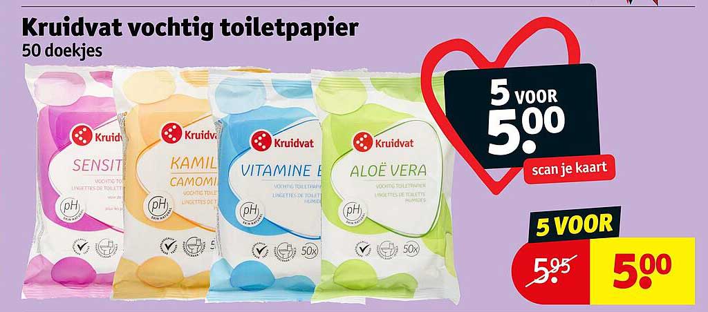 Kruidvat vochtig toiletpapier 50 doekjes