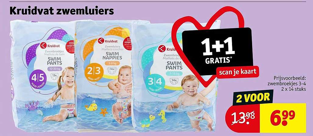 Kruidvat zwemu​iers 1+1 gratis