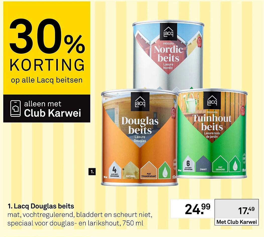 Lacq Douglas beits 30% korting op alle Lacq beitsen