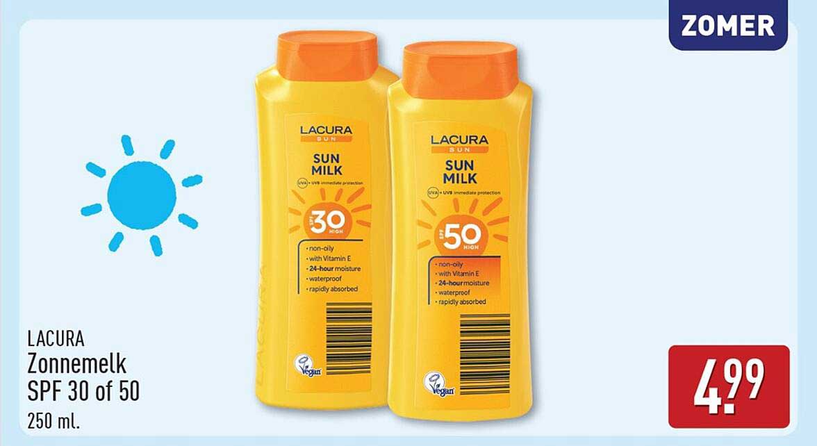 LACURA Zonnemelk SPF 30 of 50 250 ml.