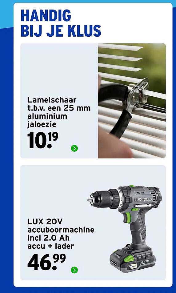 Lamelsschaar t.b.v. een 25 mm aluminium jaloezie