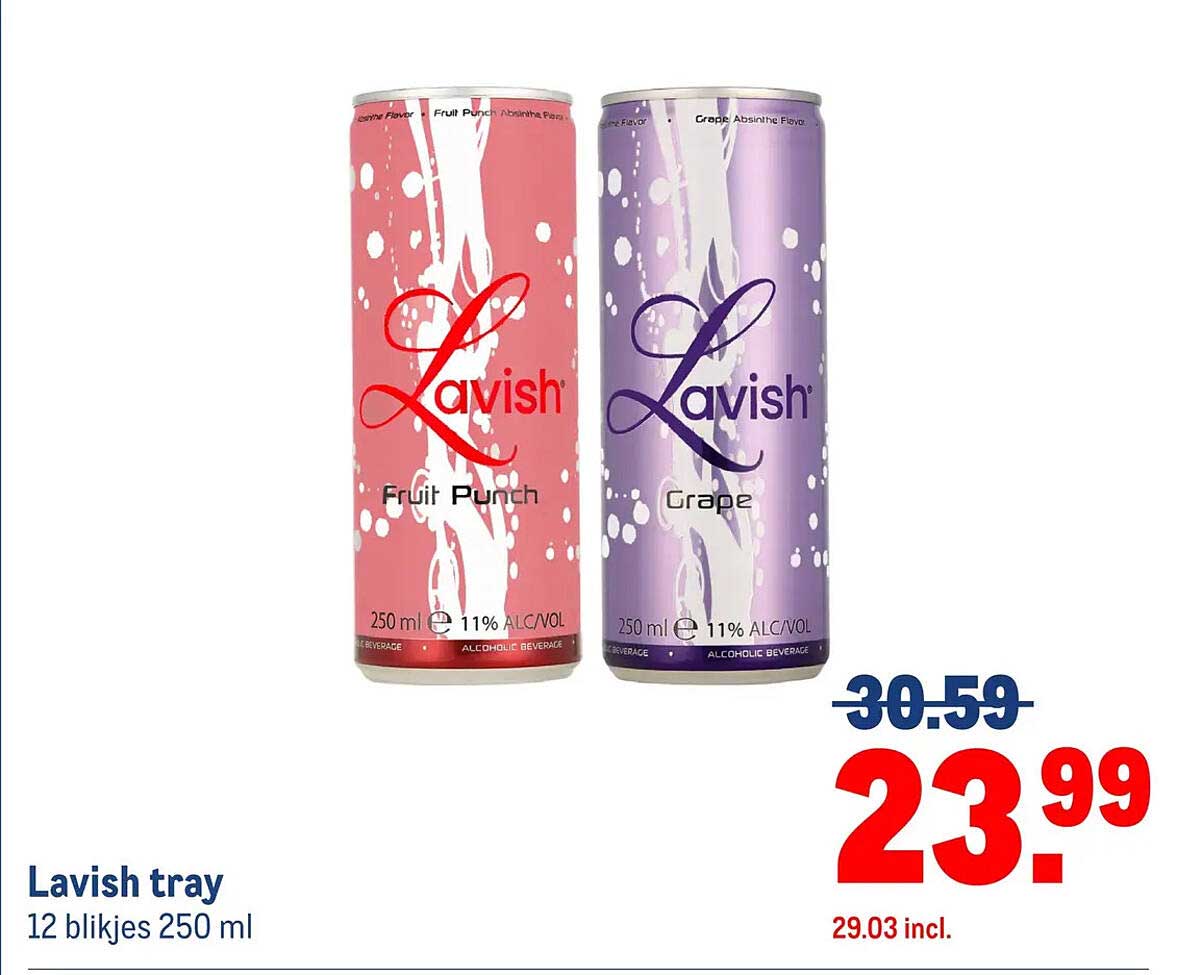 Lavish tray 12 blikjes 250 ml