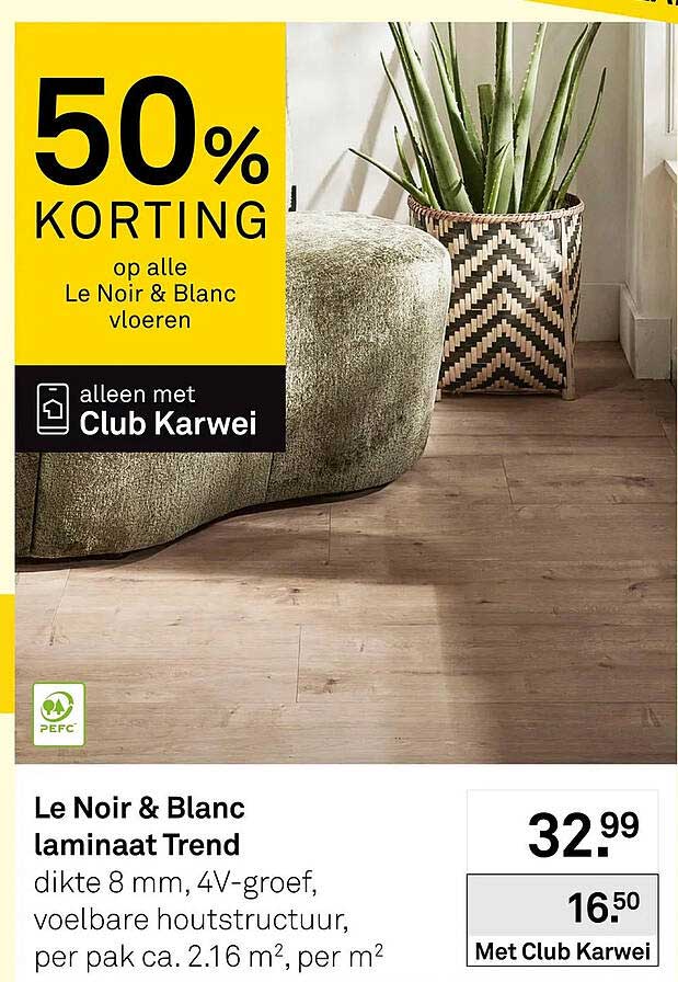 Le Noir & Blanc laminaat Trend 50% korting op alle Le Noir & Blanc vloeren