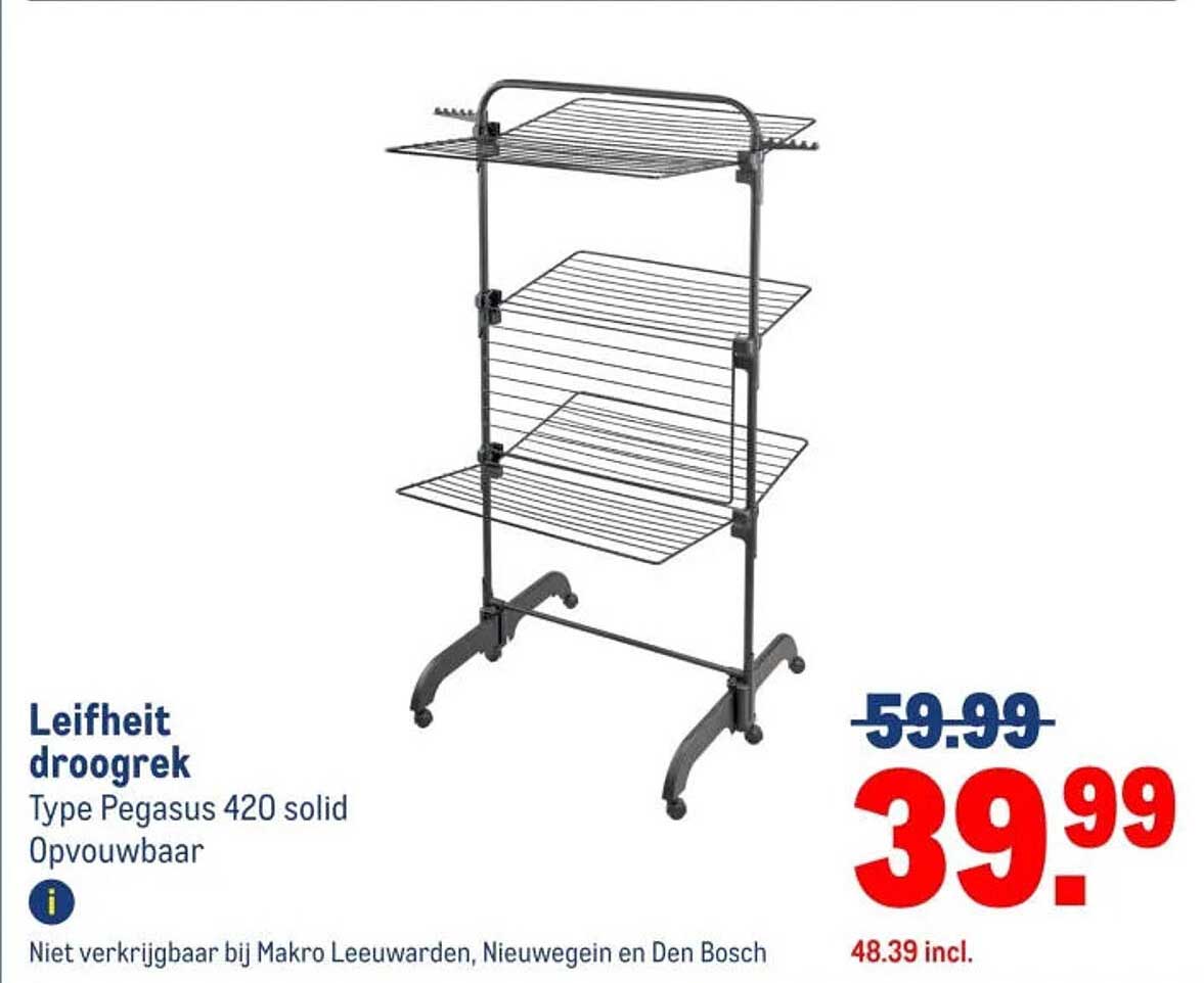 Leifheit droogrek Type Pegasus 420 solid Opvouwbaar