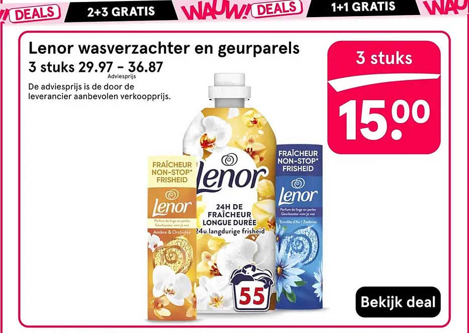 Lenor wasverzachter en geurparels