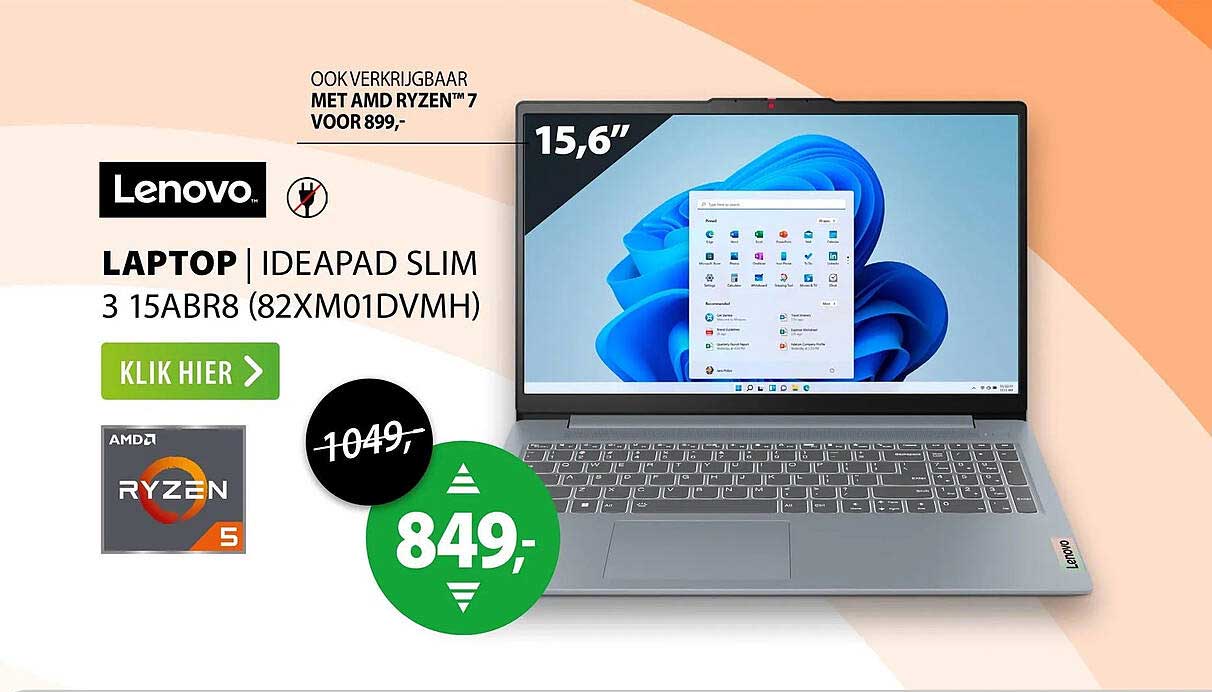 Lenovo laptop | IdeaPad Slim 3 15ABR8 (82XM01DVMH)