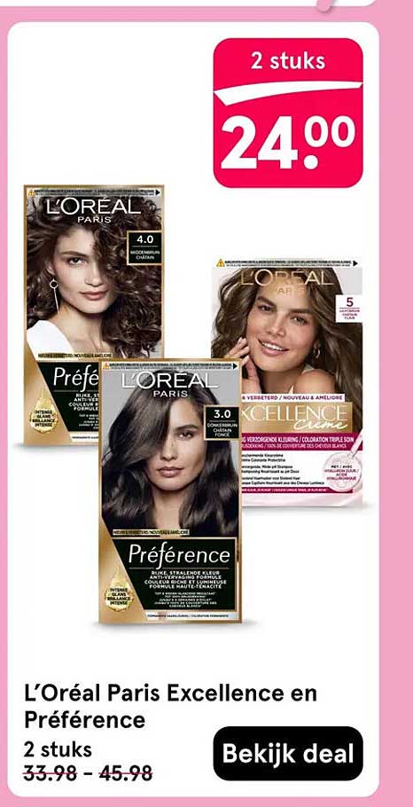 L'Oréal Paris Excellence en Préférence 2 stuks