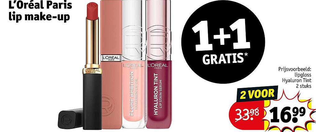 L'Oréal Paris lip make-up 1+1 GRATIS*