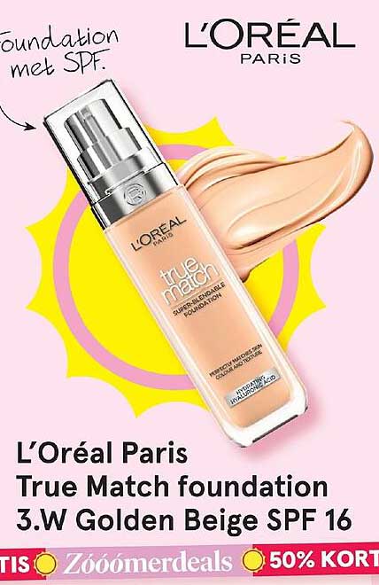 L'Oréal Paris True Match foundation 3.W Golden Beige SPF 16