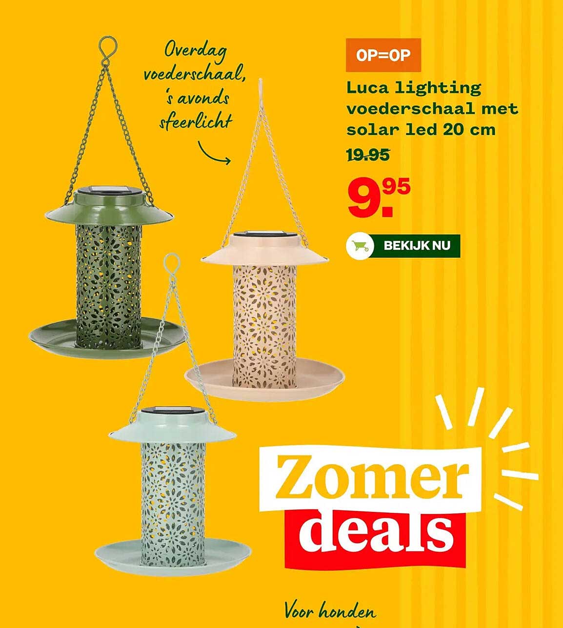 Luca lighting voederschaal met solar led 20 cm