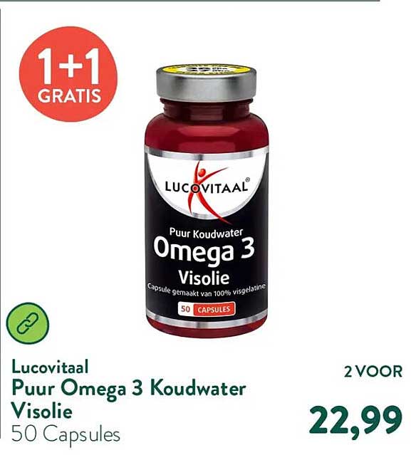 Lucovitaal Puur Omega 3 Koudwater Visolie 50 Capsules 1+1 GRATIS