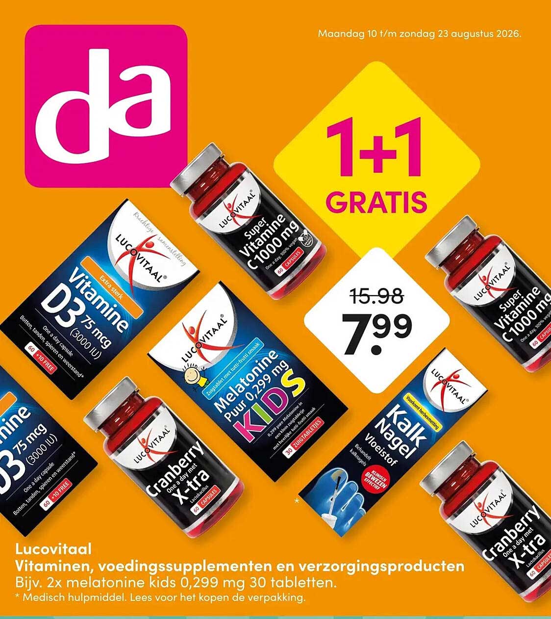 Lucovitaal vitaminen, voedingssupplementen en verzorgingsproducten 1+1 GRATIS