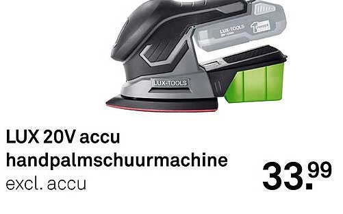 LUX 20V accu handpalmschuurmachine excl. accu