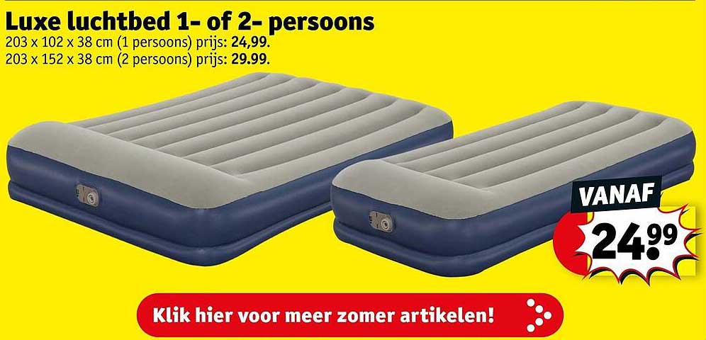 Luxe luchtbed 1- of 2-persoons