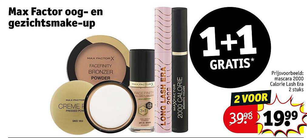 Max Factor oog- en gezichtsmake-up 1+1 gratis
